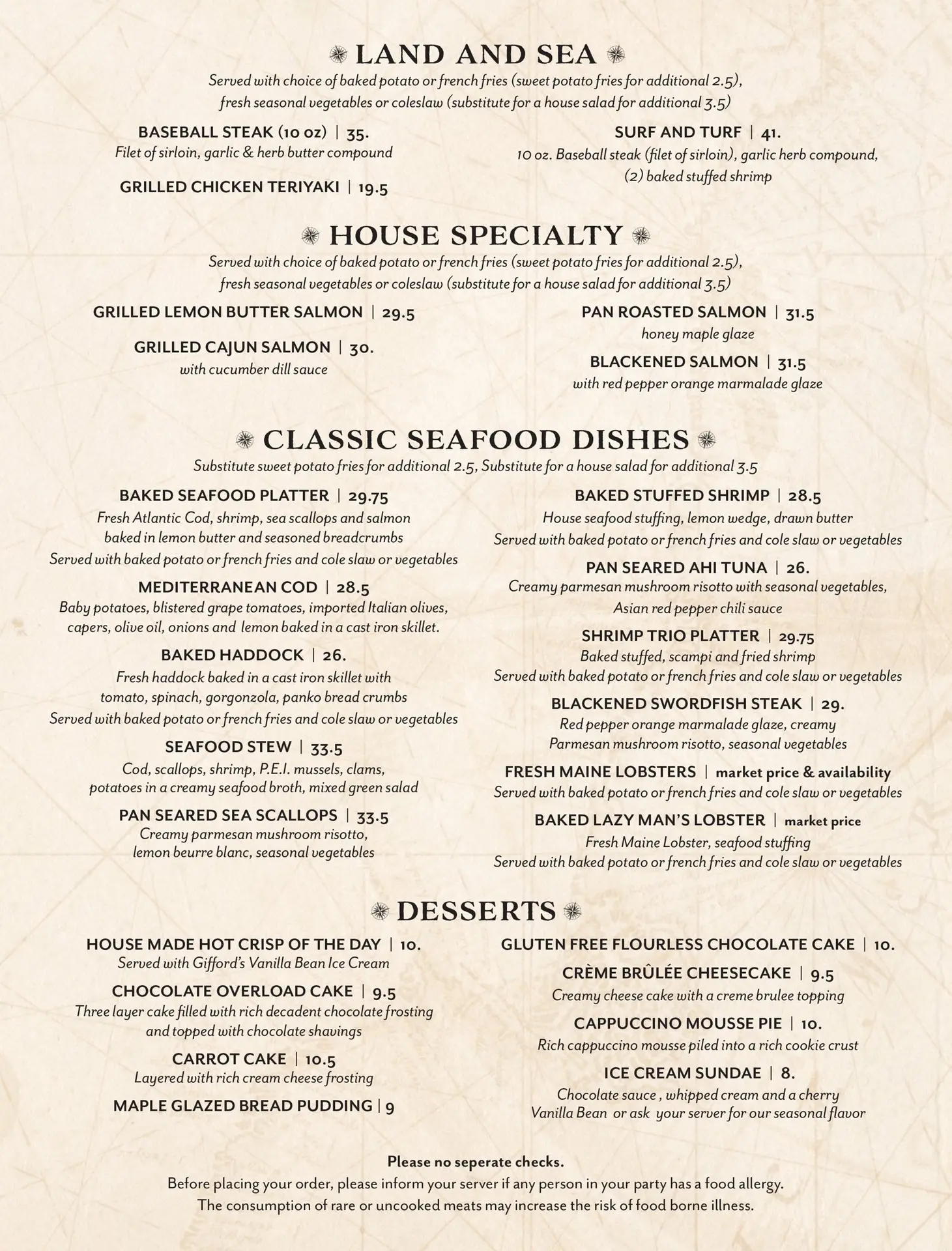 Salmon Run Fish House menu, page 3