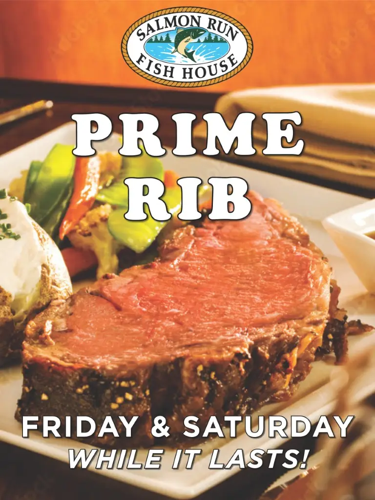 Slow roasted prime rib special at Salmon Run Fish House